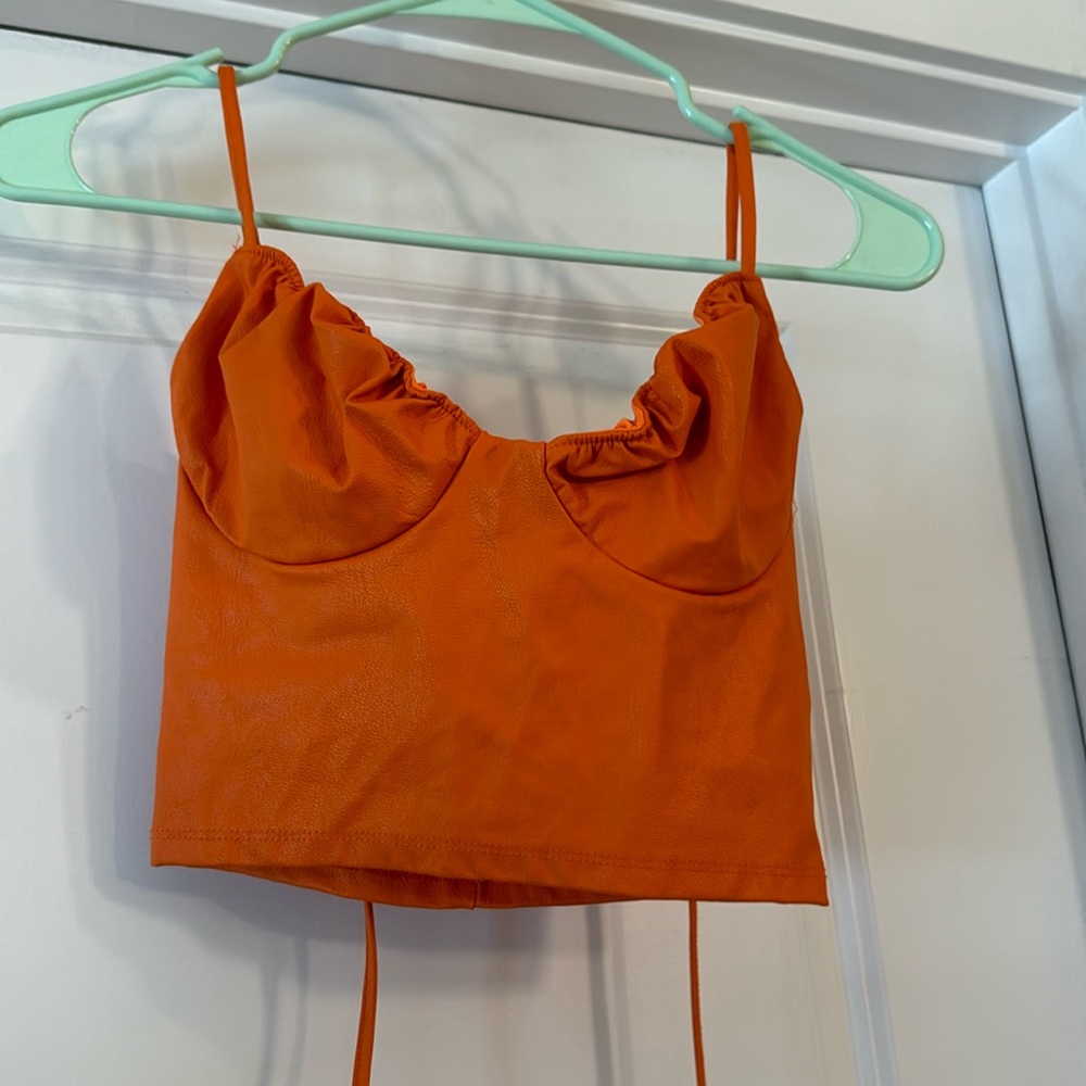 Naked Wardrobe faux leather crop